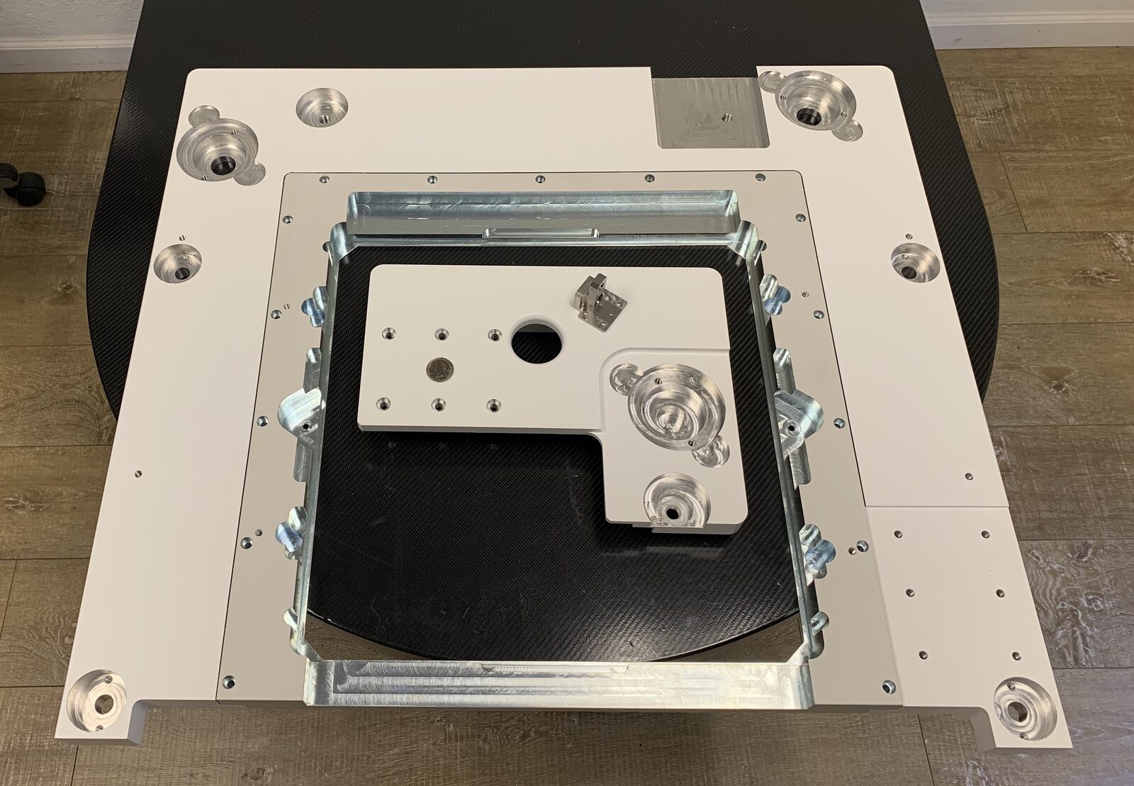 CNC lathe turning an aluminum part